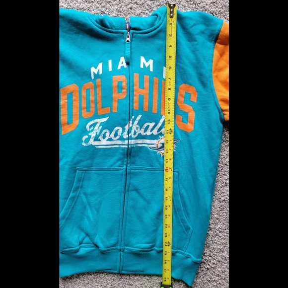BNWT NFL Men's Size S Miami Dolphins Embroidered Zipper Pocket Hoodie - Picture 7 of 9
